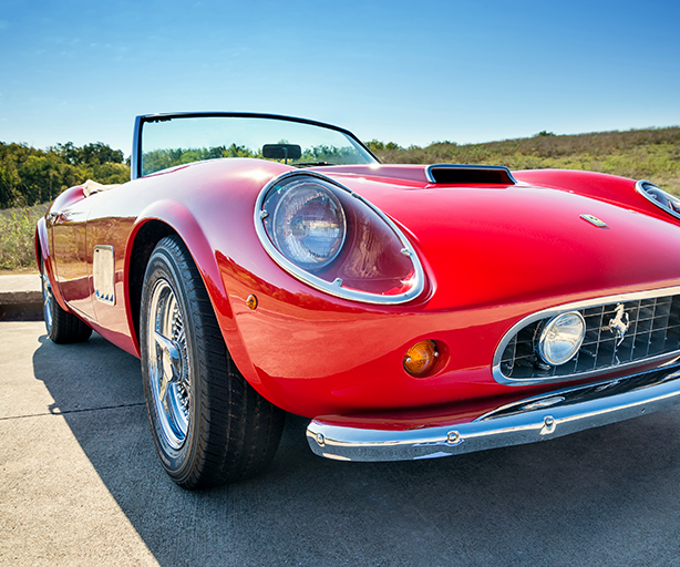 Red convertible classic car outdoors