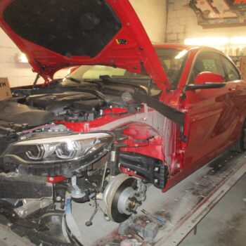 Auto body repair in progress